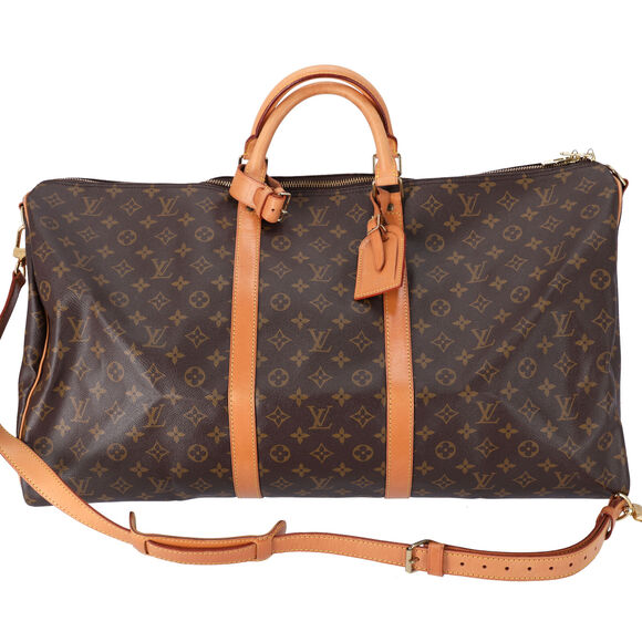 Louis Vuitton Keepall Bandouliere 60 Monogram Boston Bag M41412 Brown - Picture 1 of 9